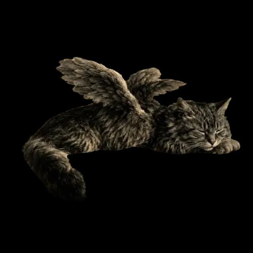 Winged Cat — vintage newspaper legend